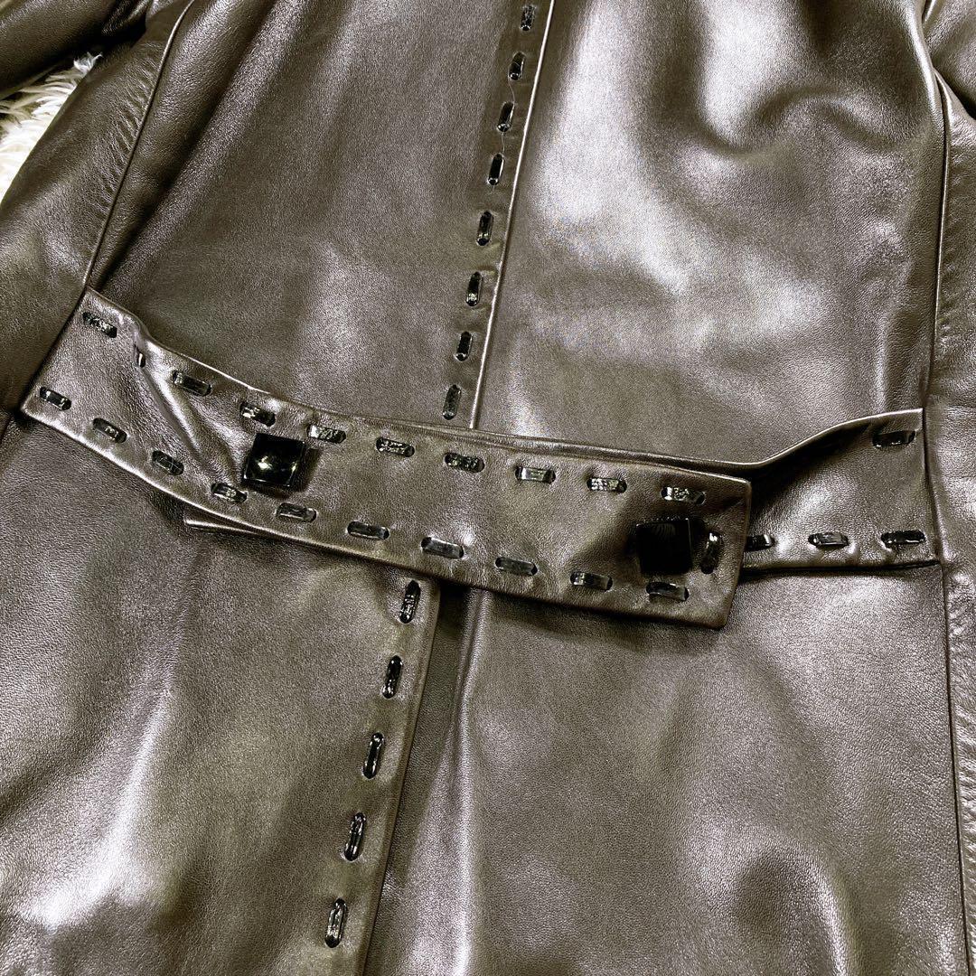 ルイヴィトン　ラムレザーコート　ジャケット　アンゴラ　カシゴラ　羊革　LV 34