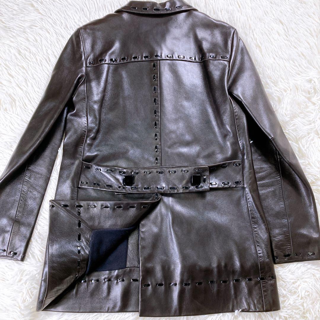 ルイヴィトン　ラムレザーコート　ジャケット　アンゴラ　カシゴラ　羊革　LV 34