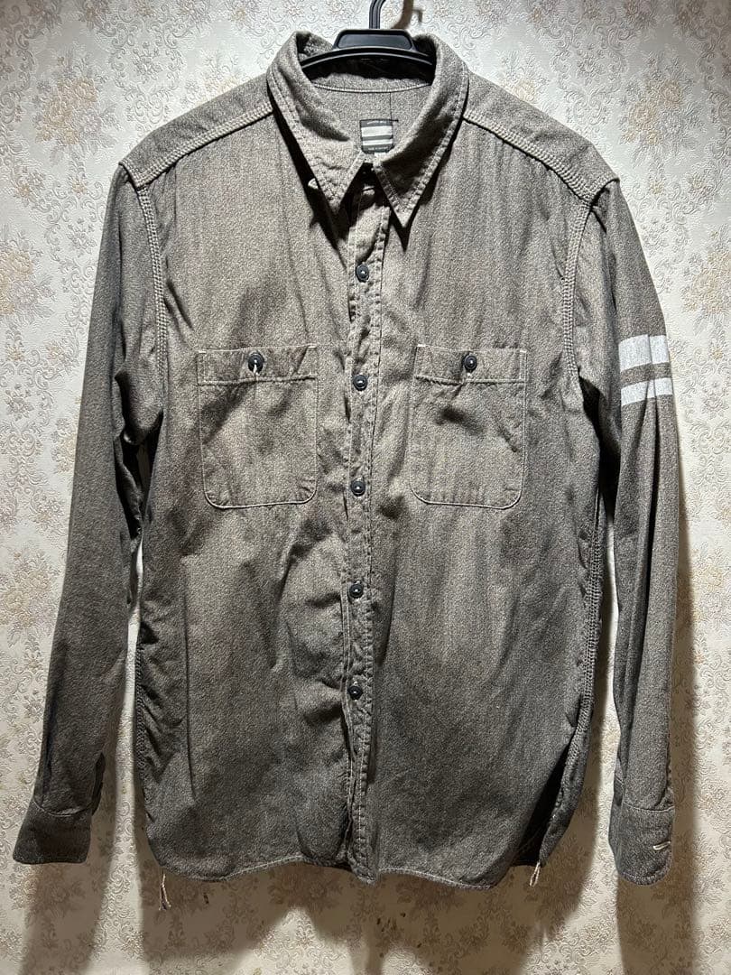 桃太郎ジーンズ シャンブレーデニム 出陣 ワークシャツ サイズ42