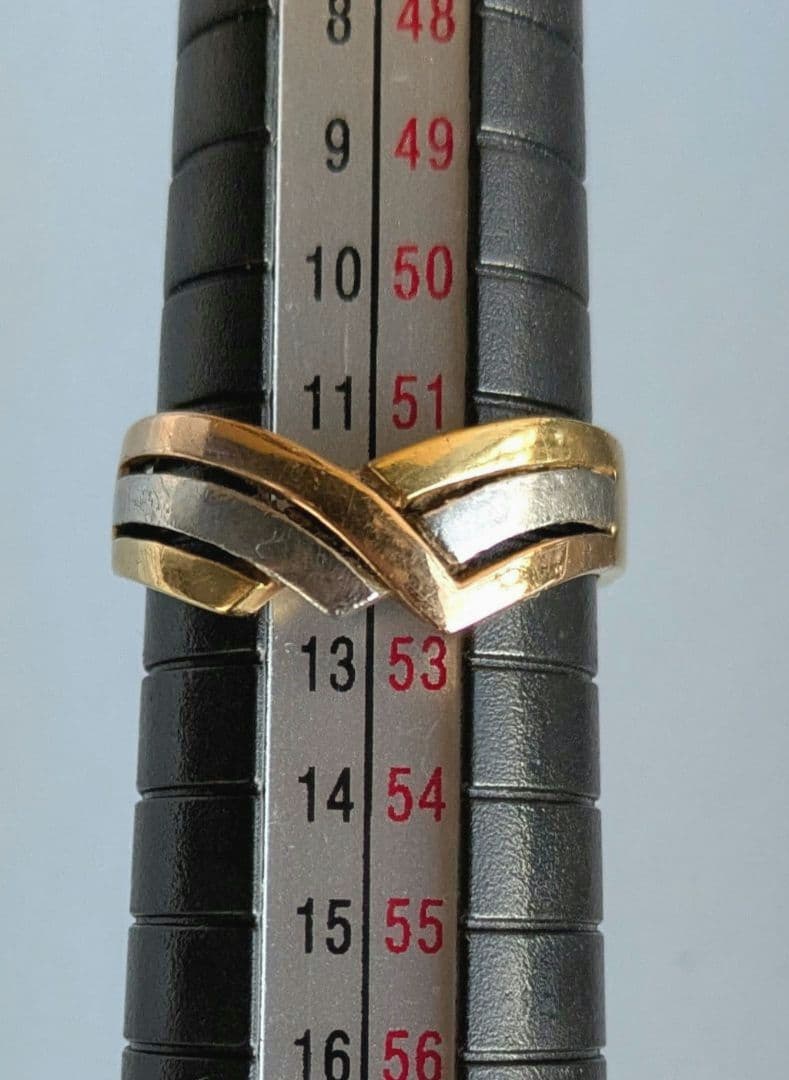 k18 pt900 デザイン リング １２号 4.1g