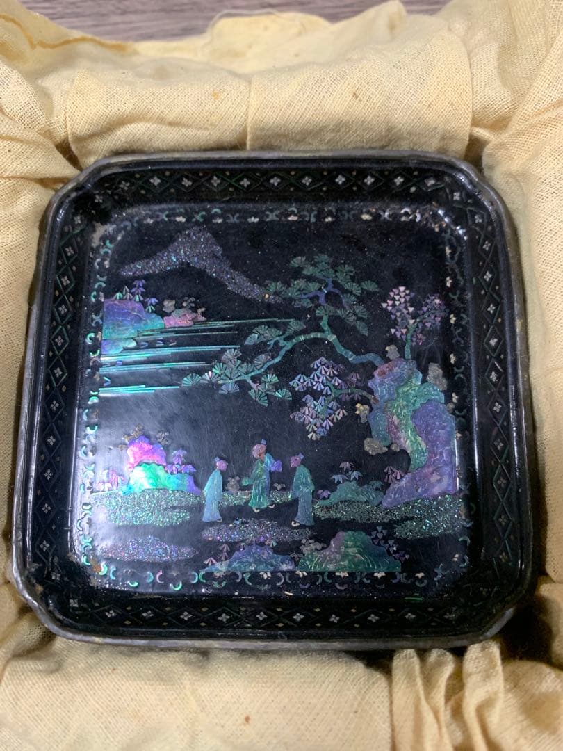 琉球 17〜18世紀 螺鈿 角皿６枚セット