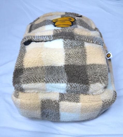 未使用品　APE チェック柄 リュック BABY MILO ボア　フリース