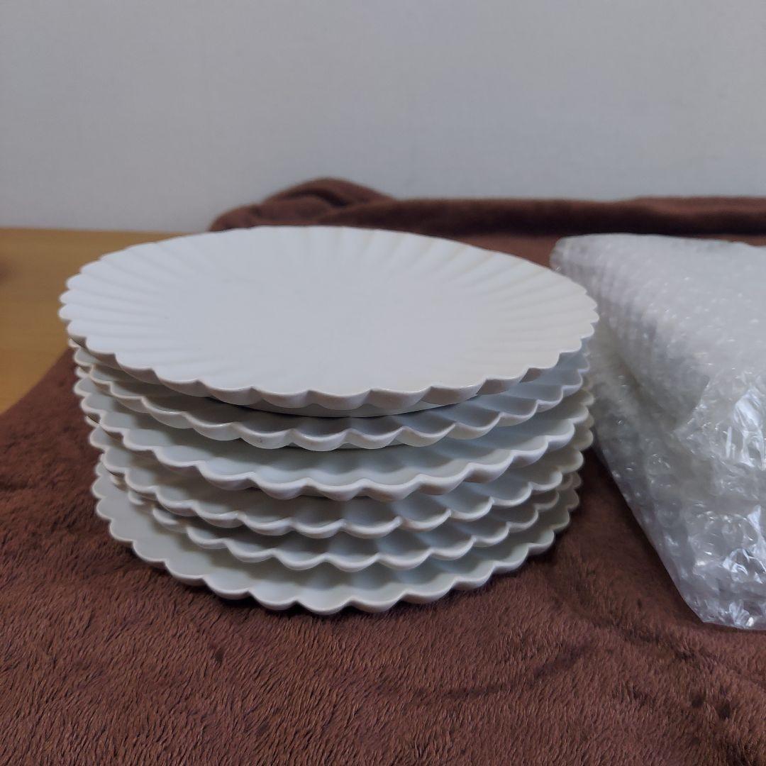 臼杵焼 輪花プレート 白 10枚 新品未使用 ４枚 開封済 ６枚