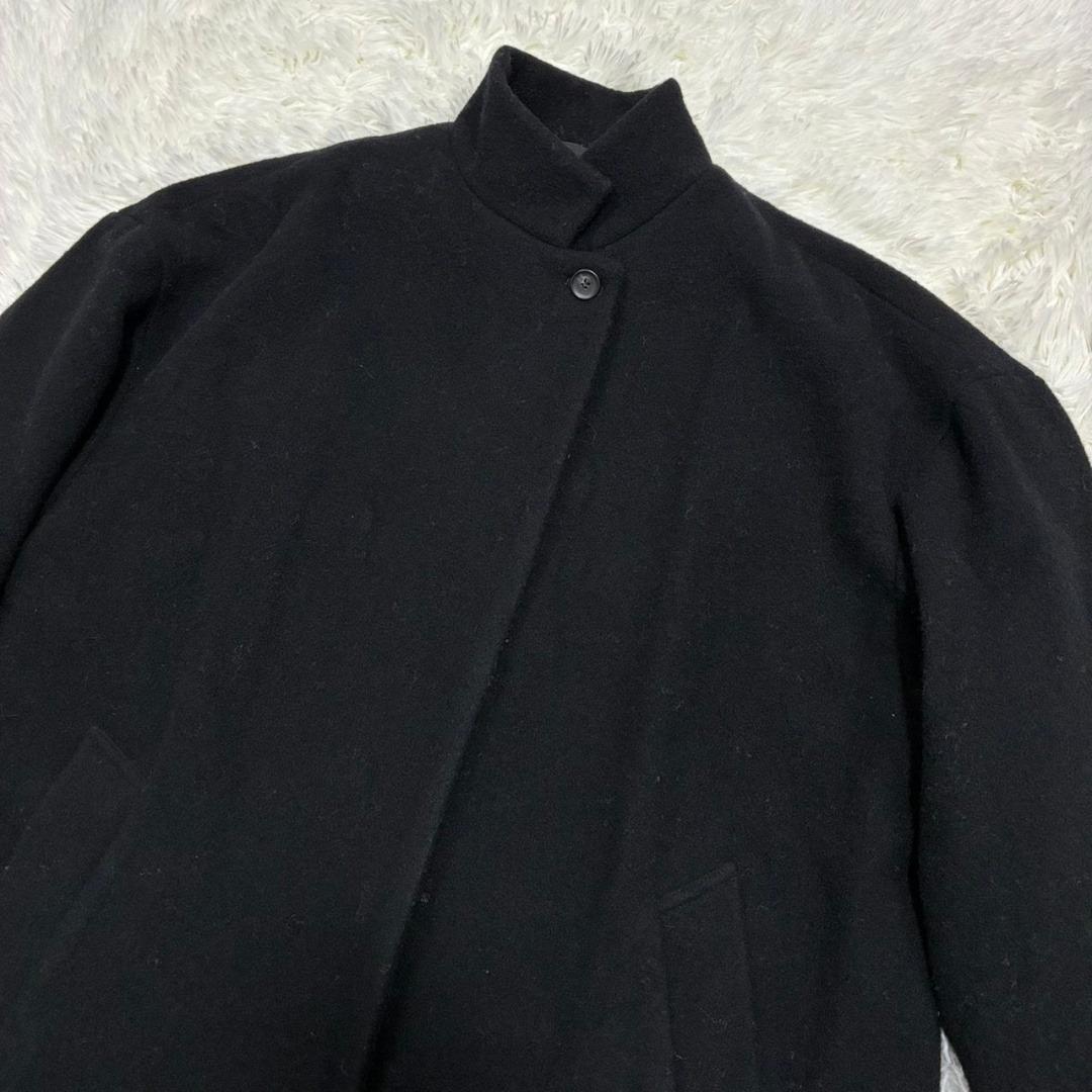 【美品✨】ミズイロインド スタンドカラー ロングコート ウール ブラック