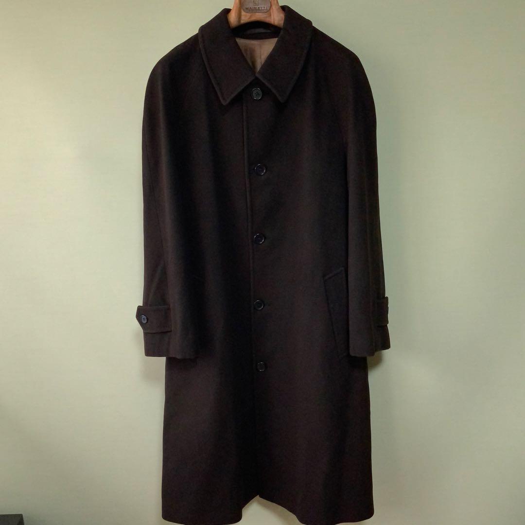 BEAMS F 英国製 バルカラーコート 38 カシミヤウール ブラウン