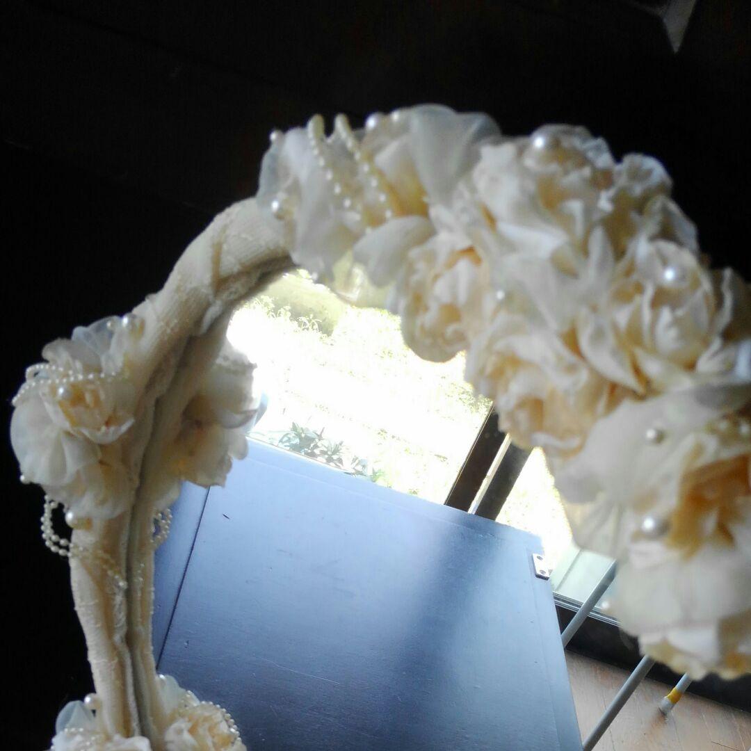 アメリカ花とパールの鏡USA 高級スタジオブライダルコレクション結婚祝い花嫁乙女