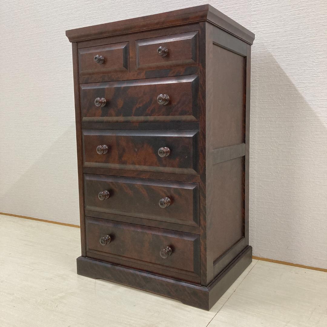 北海道民芸家具 整理箪笥 5段チェスト 樺材 和モダン 収納家具 北民　スリム