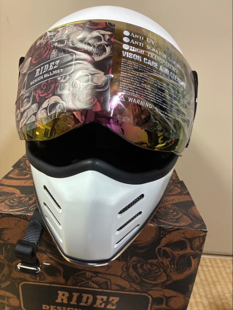 RIDEZ フルフェイスヘルメット　白ソリッドカラー