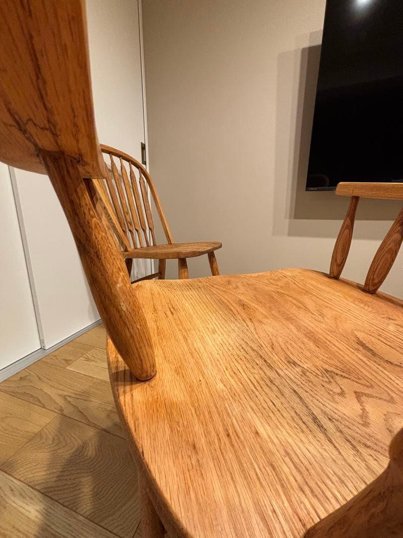 希少　アメリカ製　ダイニングチェア　アームチェア　ウィンザーチェア　剥離