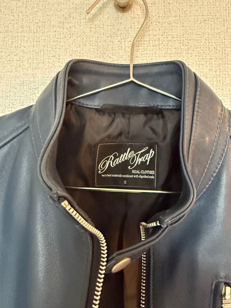 RattleTrap ネイビー レザージャケット S