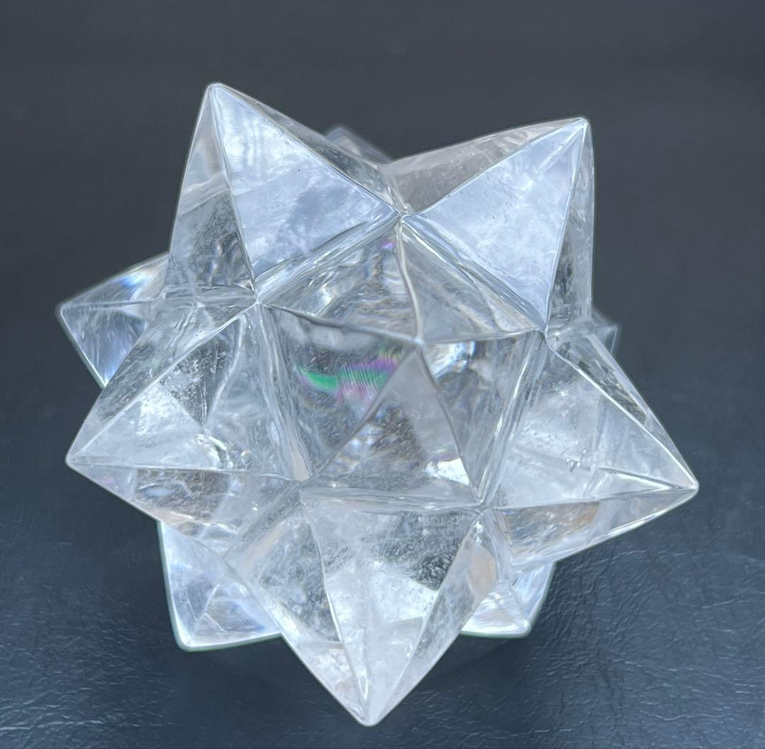 天然水晶 アステロイド マカバスタークリスタル 神聖幾何学多面カット12ポイント