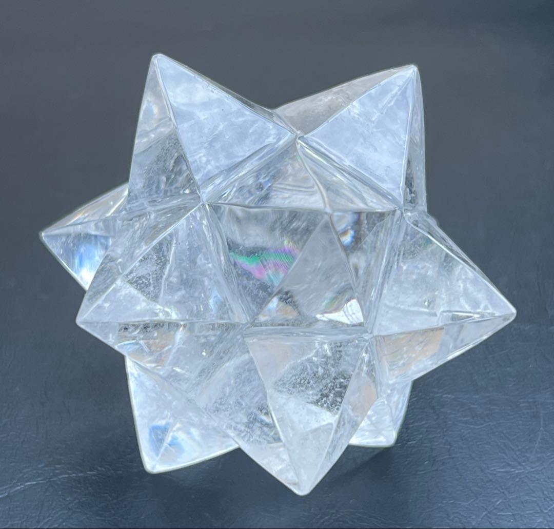 天然水晶 アステロイド マカバスタークリスタル 神聖幾何学多面カット12ポイント