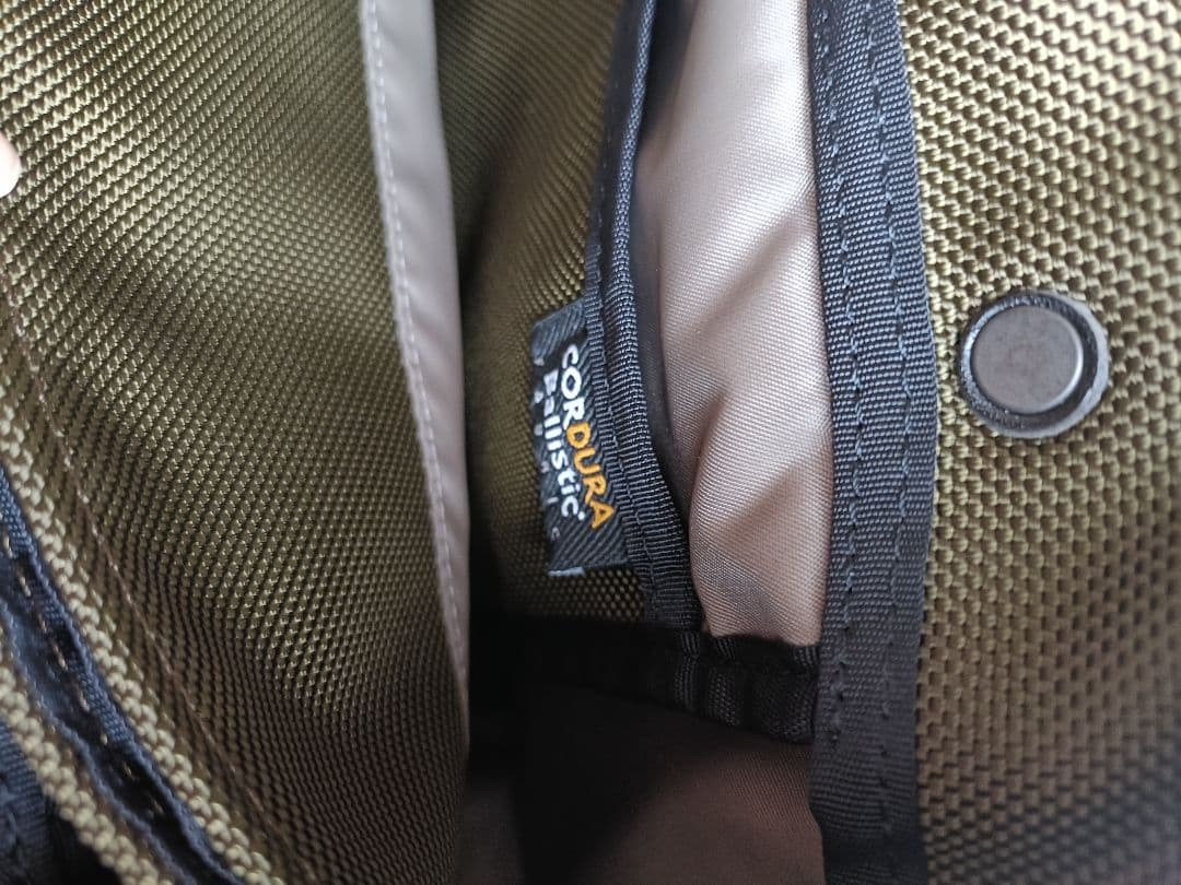 カワニシカバン　ミコＳ持手ロング　カーキ　コーデュラ　栃木レザー　帆布かぶせ蓋付