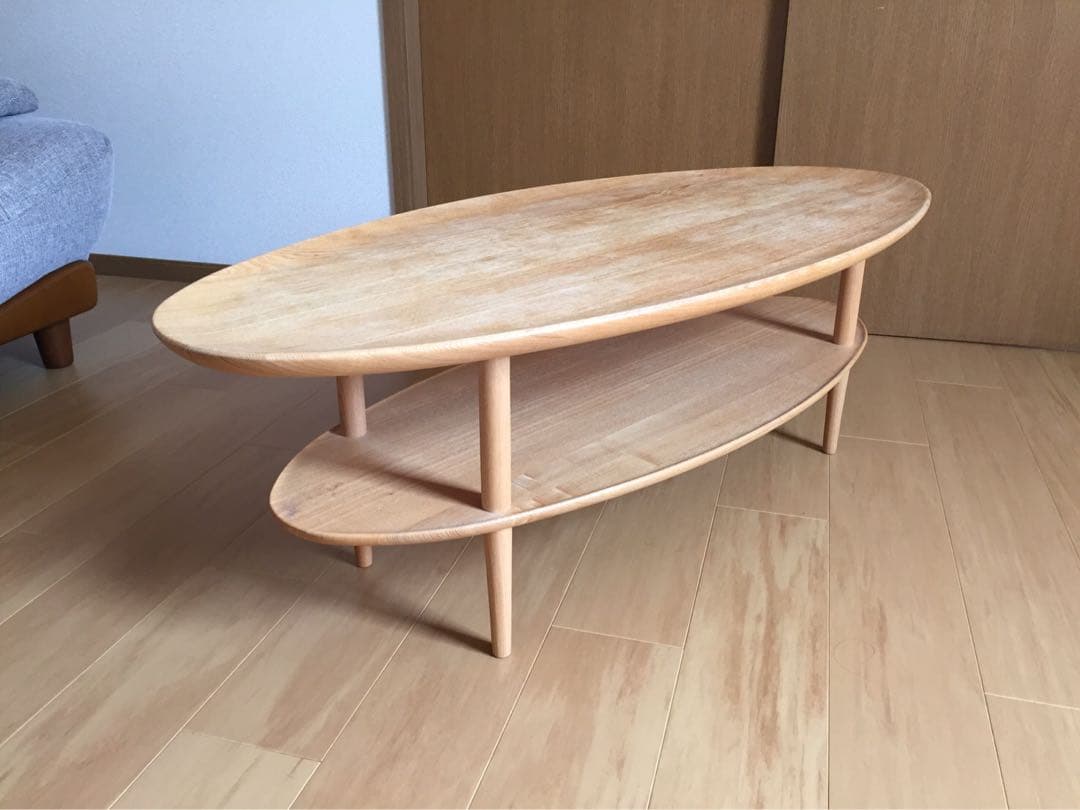 一枚木　収納付き　ローテーブル　ナチュラル　経年を楽しめる◎