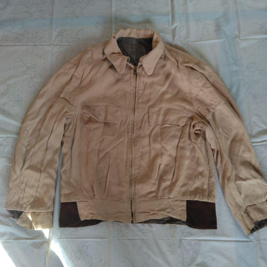 あ*様 50s～vintage ギャバジン・ギャバジャン　ネップ柄ロカビリーリバ