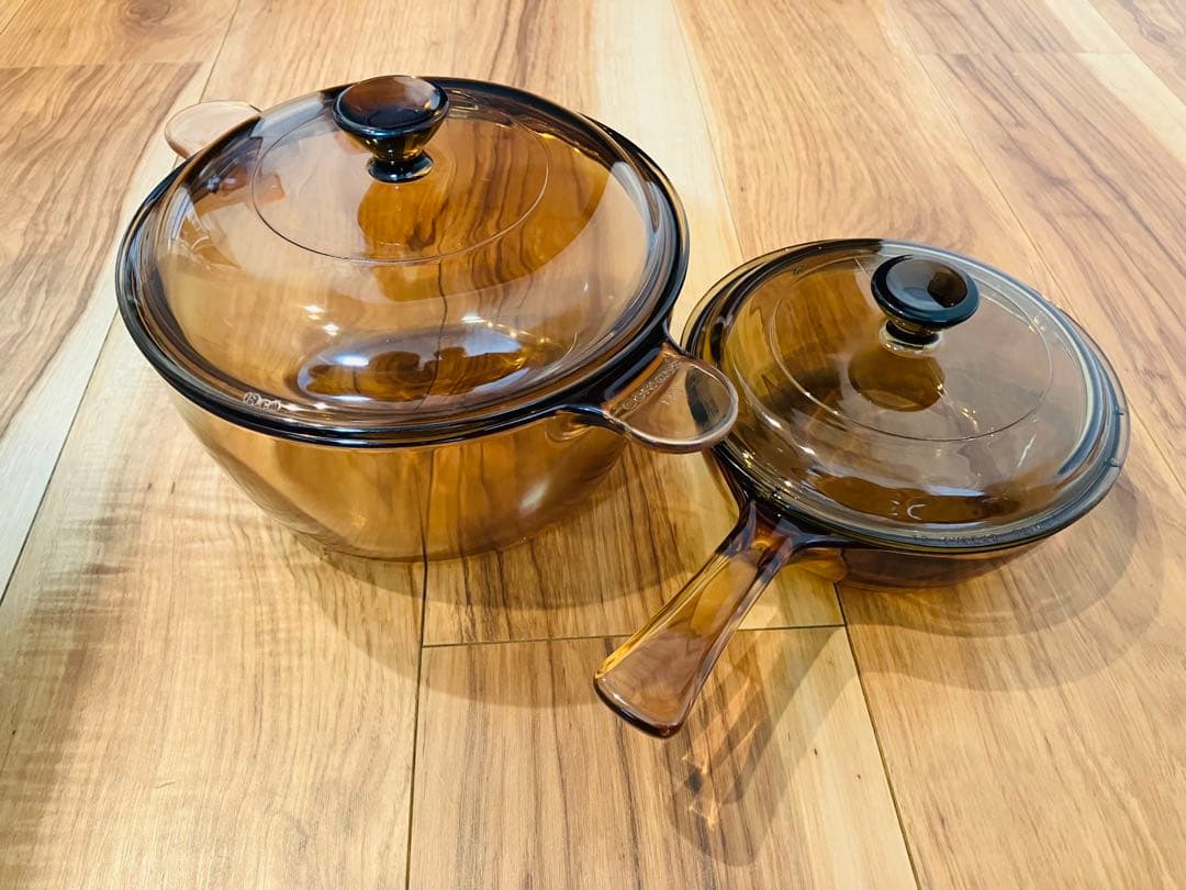 コーニング ビジョン ガラス鍋 2点セット 18cm両手鍋 12cm片手鍋