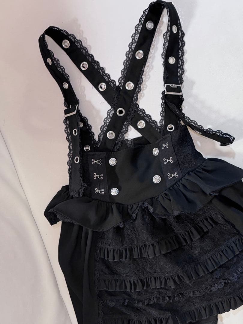 dimmoire 夢纏うサスペンダースカート Black