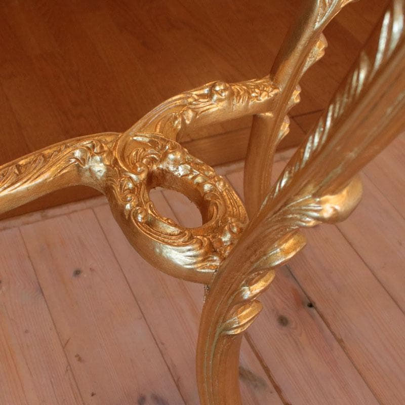 イタリア製 コンソールテーブル 幅117cm 金 サイドテーブル 602-997