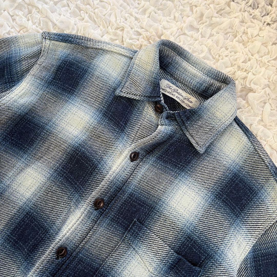 美品 ビームスプラス別注 REMI RELIEF / インディゴフランネルシャツ
