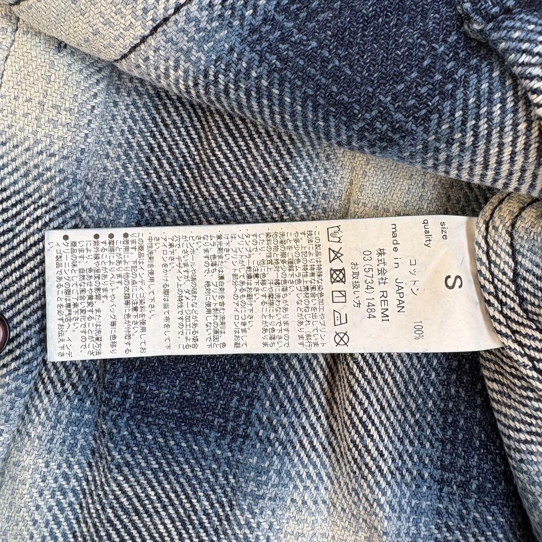 美品 ビームスプラス別注 REMI RELIEF / インディゴフランネルシャツ