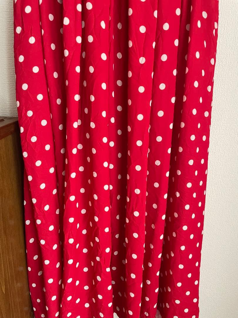 コムデギャルソン コムコム 吊りスカート ドット レッド S