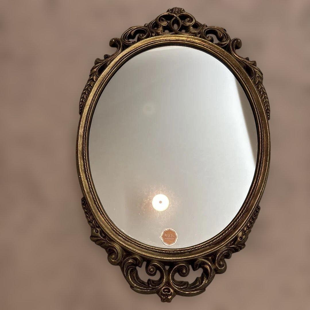鏡 かがみ 壁掛け アンティーク ビンテージ 63.5×38.5㎝ ウォール