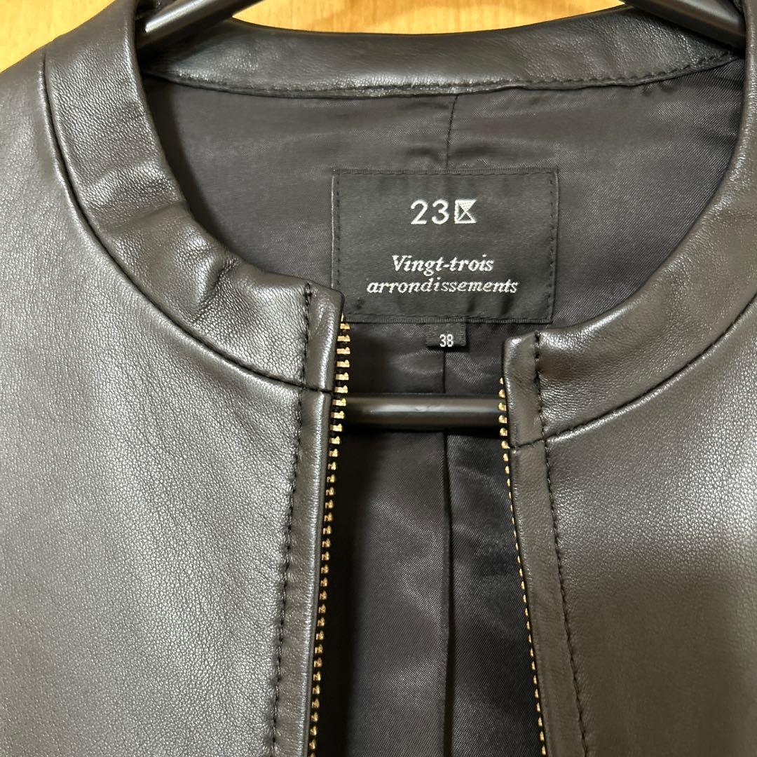 【KKK美品】23区 シープレザージャケット