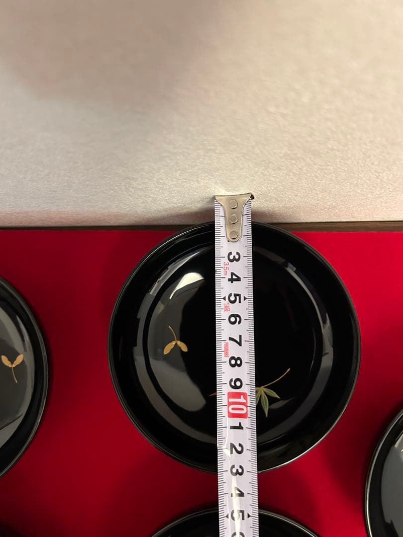 輪島塗　大椀　紅葉蒔絵五客