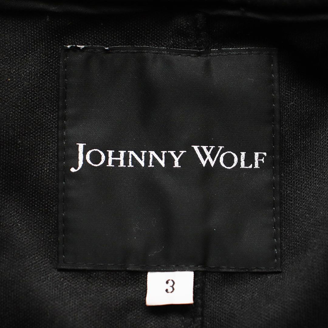 Y2K✨ジョニーウルフ フェイクレザーライダースパーカー ダブルジップ 切り替え