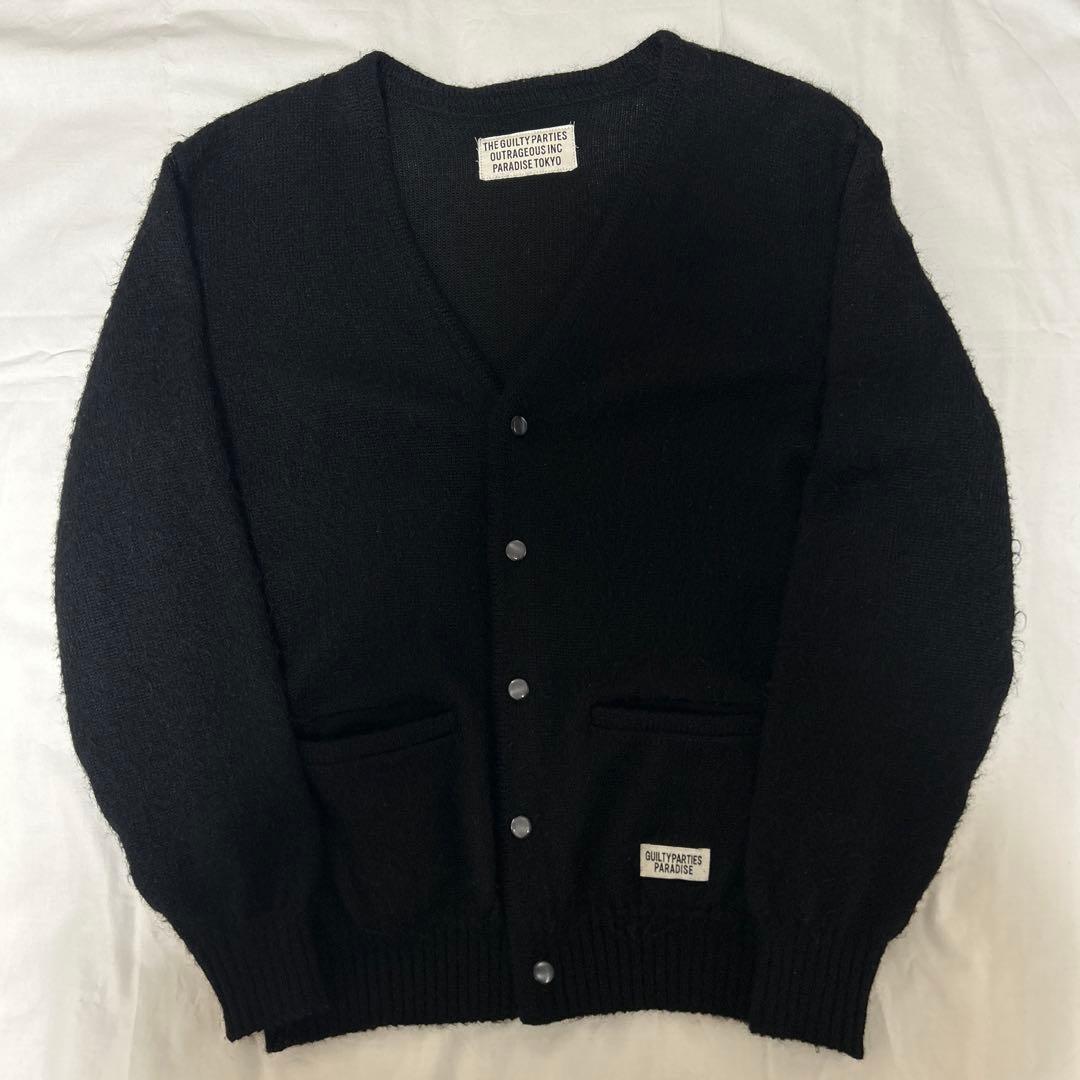 ワコマリアモヘアカーディガンブラック　S WACKOMARIA 野村訓市