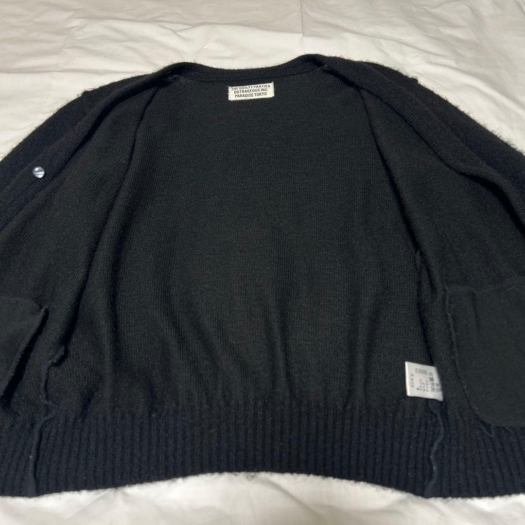 ワコマリアモヘアカーディガンブラック　S WACKOMARIA 野村訓市