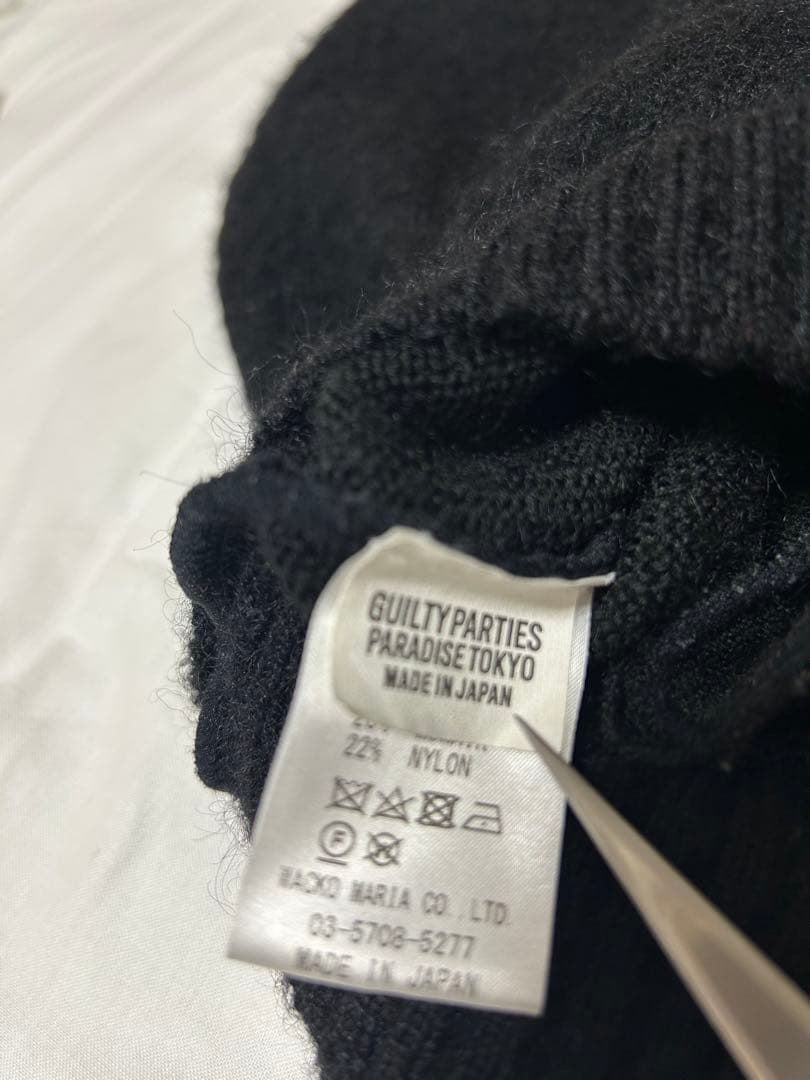 ワコマリアモヘアカーディガンブラック　S WACKOMARIA 野村訓市