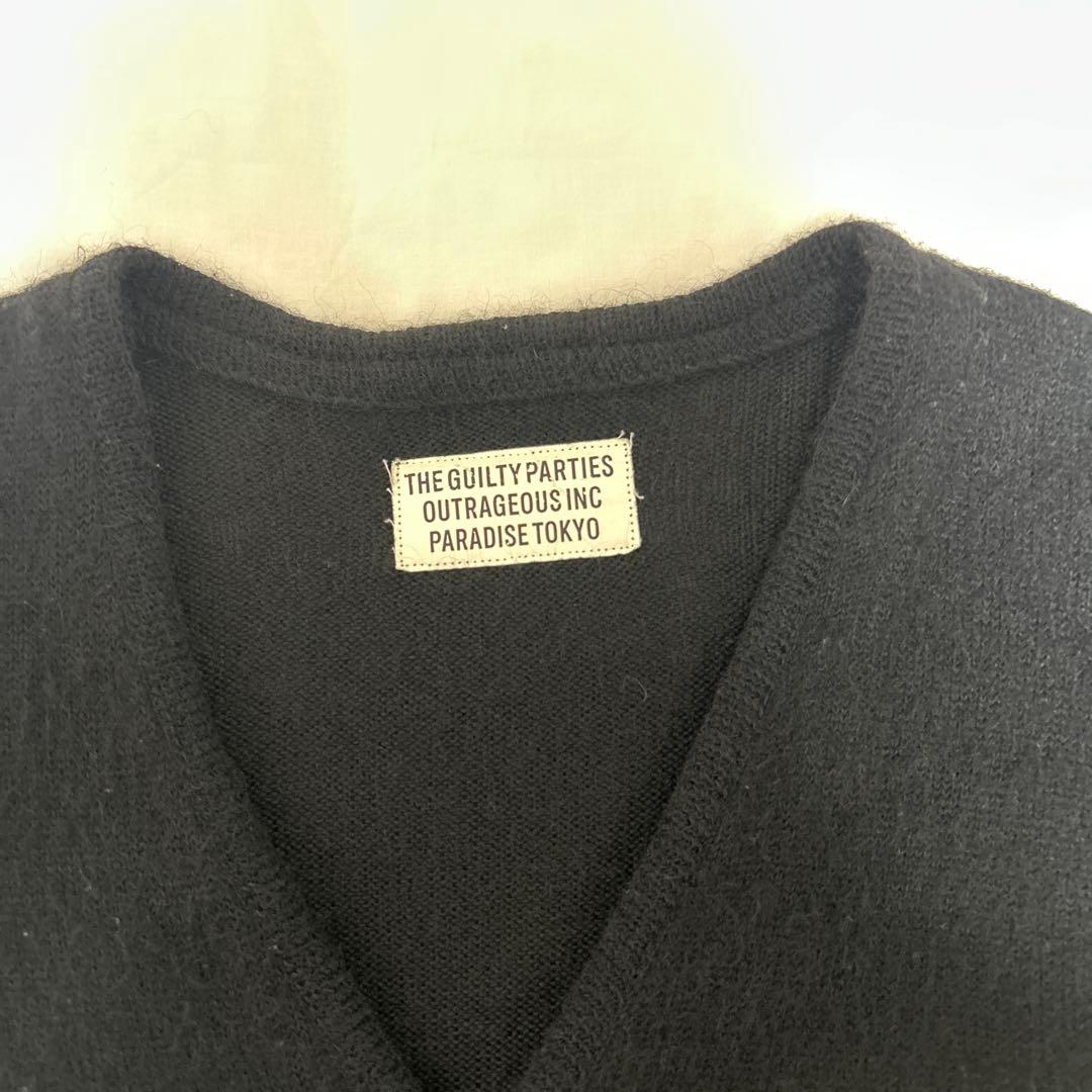 ワコマリアモヘアカーディガンブラック　S WACKOMARIA 野村訓市