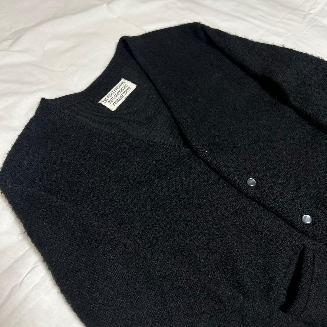 ワコマリアモヘアカーディガンブラック　S WACKOMARIA 野村訓市