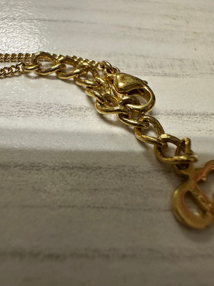 Christian Dior　ディオール　ロゴ　ゴールド　チェーンブレスレット