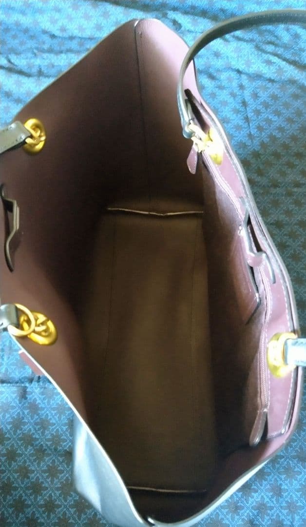 か*り様 COACH ブラックレザートートバッグ ゴールドチェーン付 2way