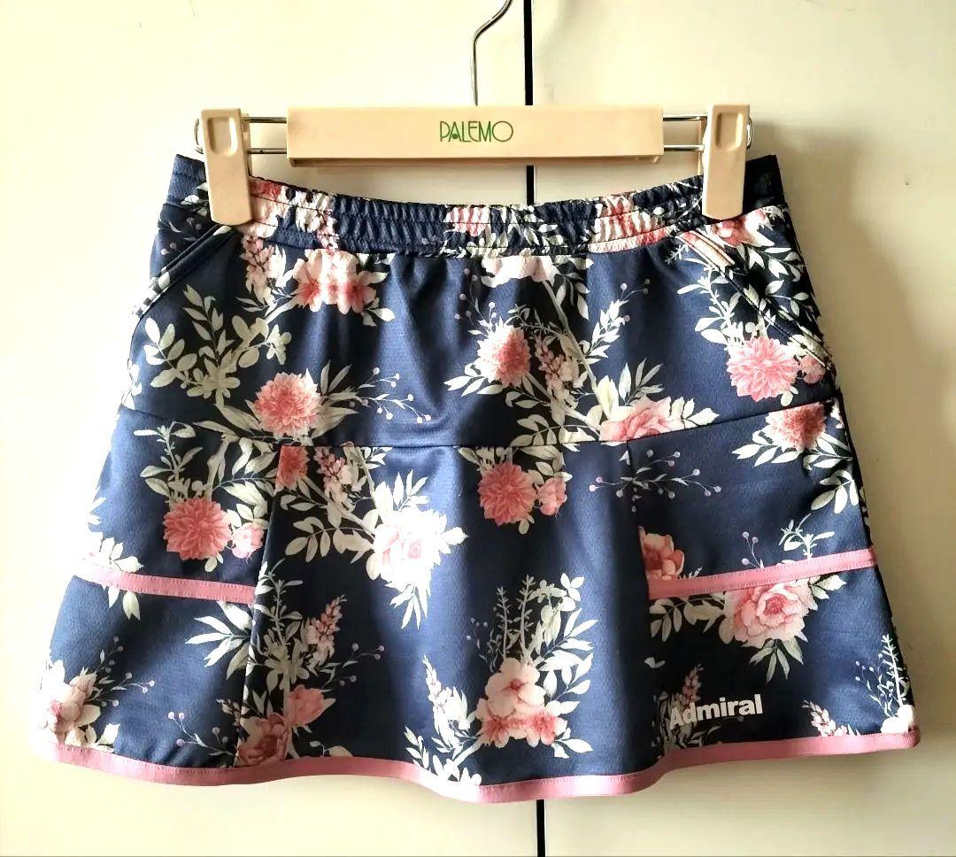 Admiral ネイビー花柄テニススカート