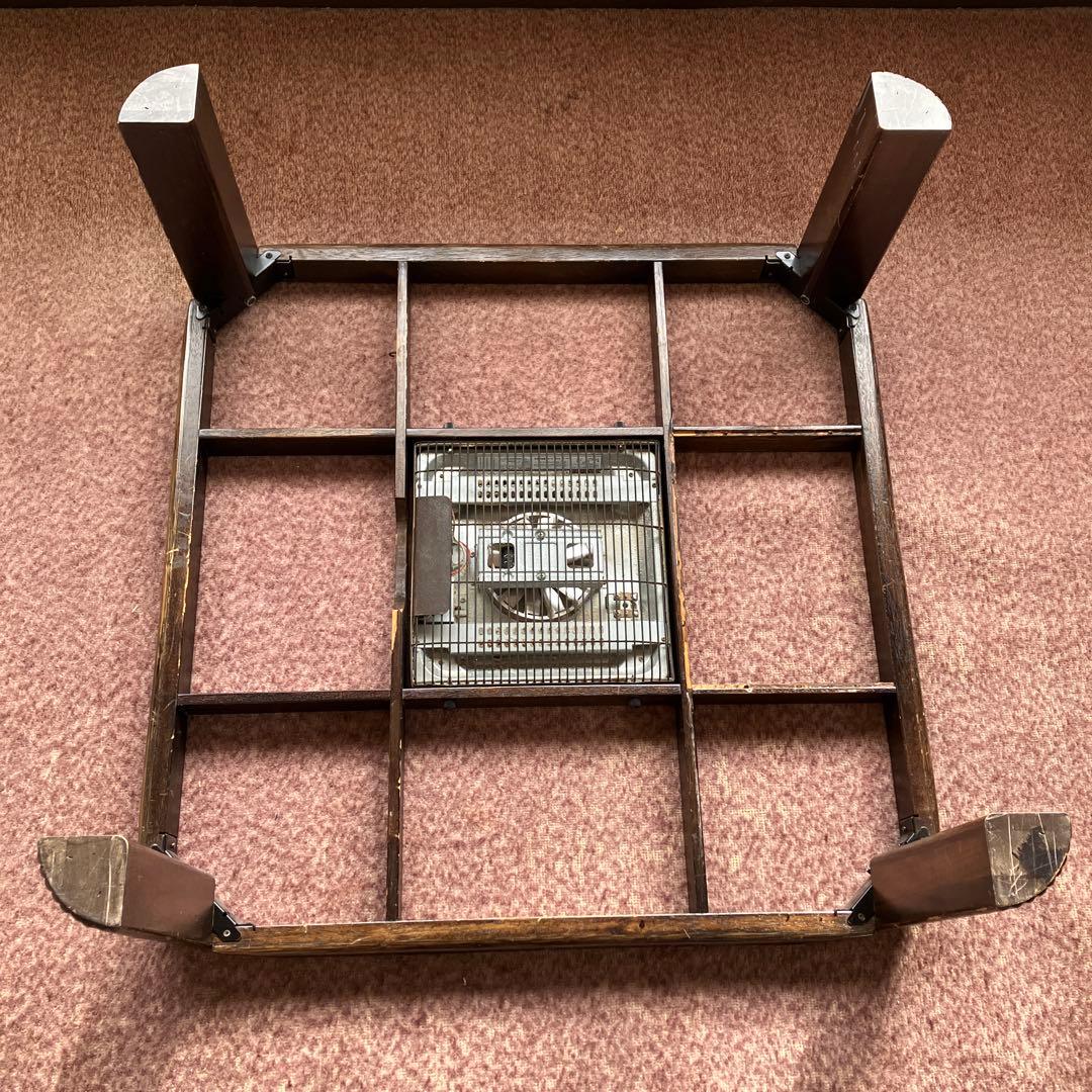 カサブランカ こたつ 座卓 幾何学模様 藤 ラタン 民藝 民芸 昭和レトロ