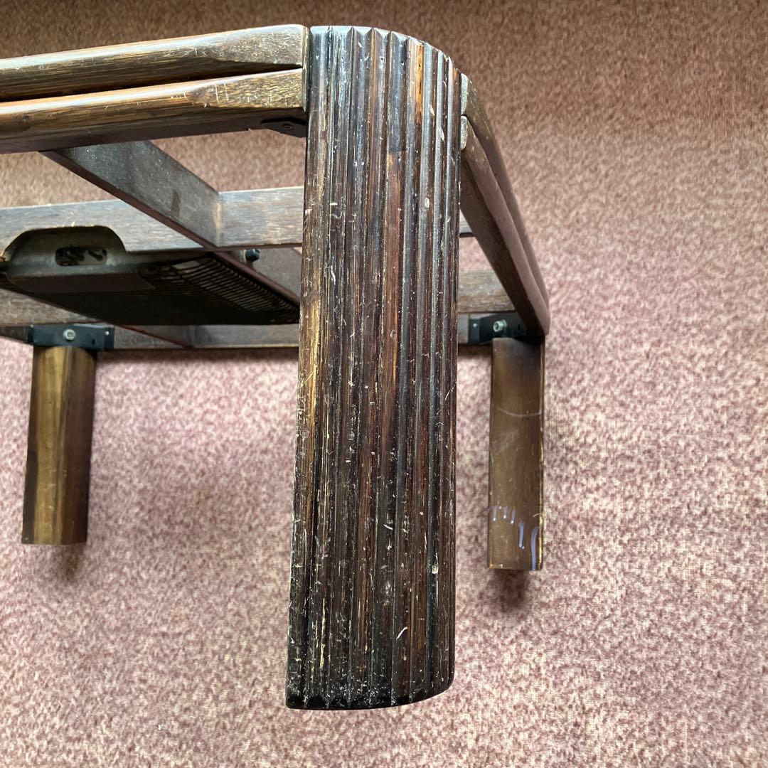 カサブランカ こたつ 座卓 幾何学模様 藤 ラタン 民藝 民芸 昭和レトロ