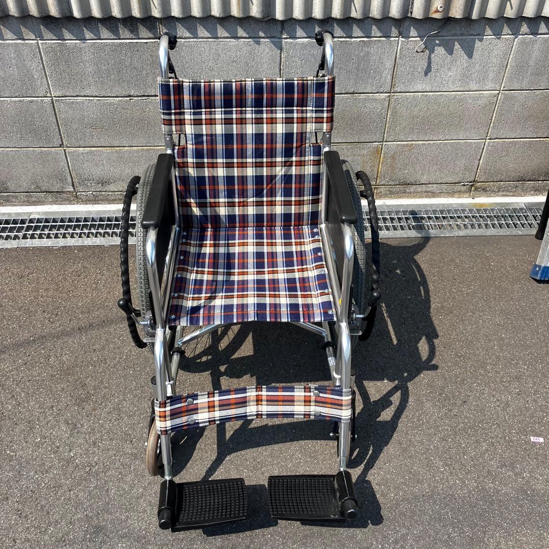 松永製作所 自走用車椅子 AR201B-40 チェック柄