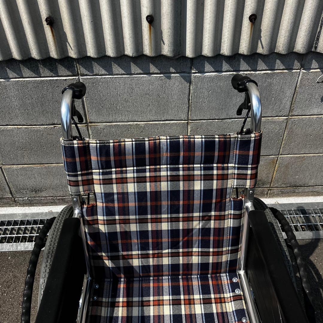 松永製作所 自走用車椅子 AR201B-40 チェック柄