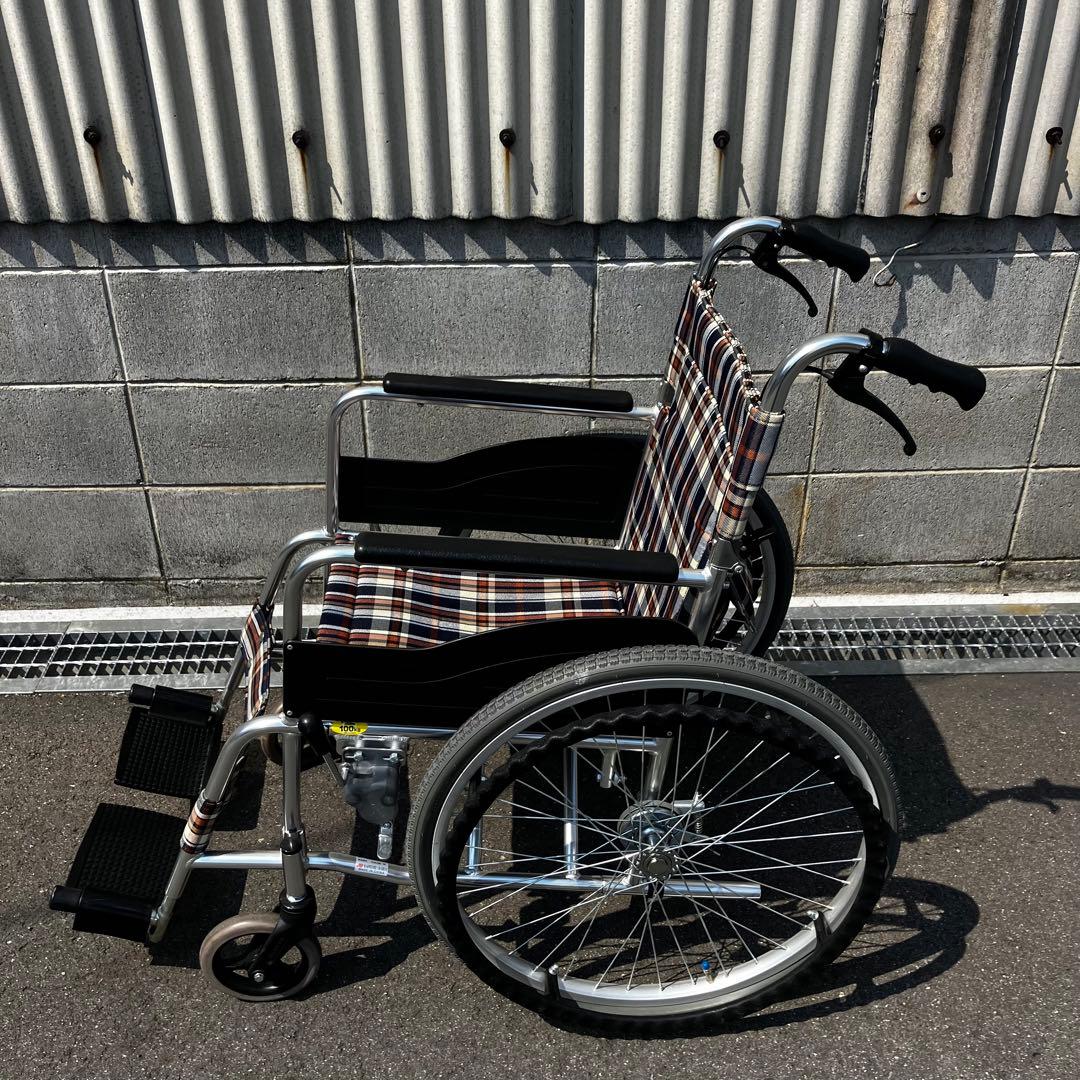 松永製作所 自走用車椅子 AR201B-40 チェック柄