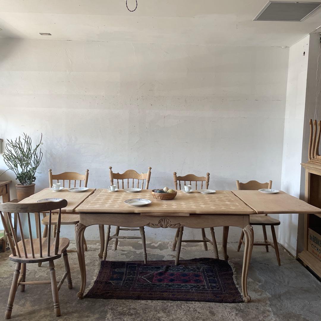 けんけんビンテージ エクステンションダイニングテーブル 剥離