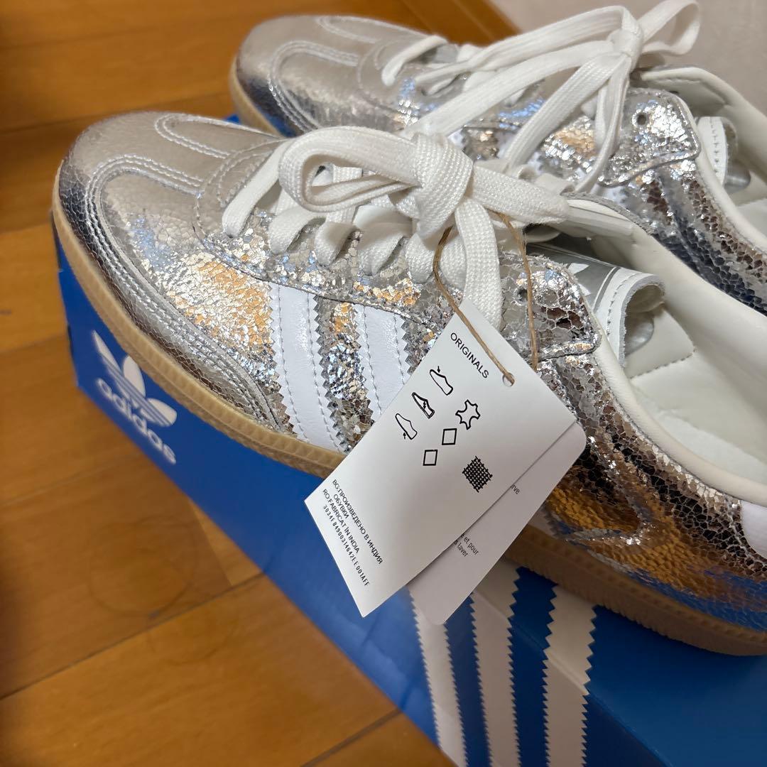 adidas Samba メタリックシルバー スニーカー26センチ