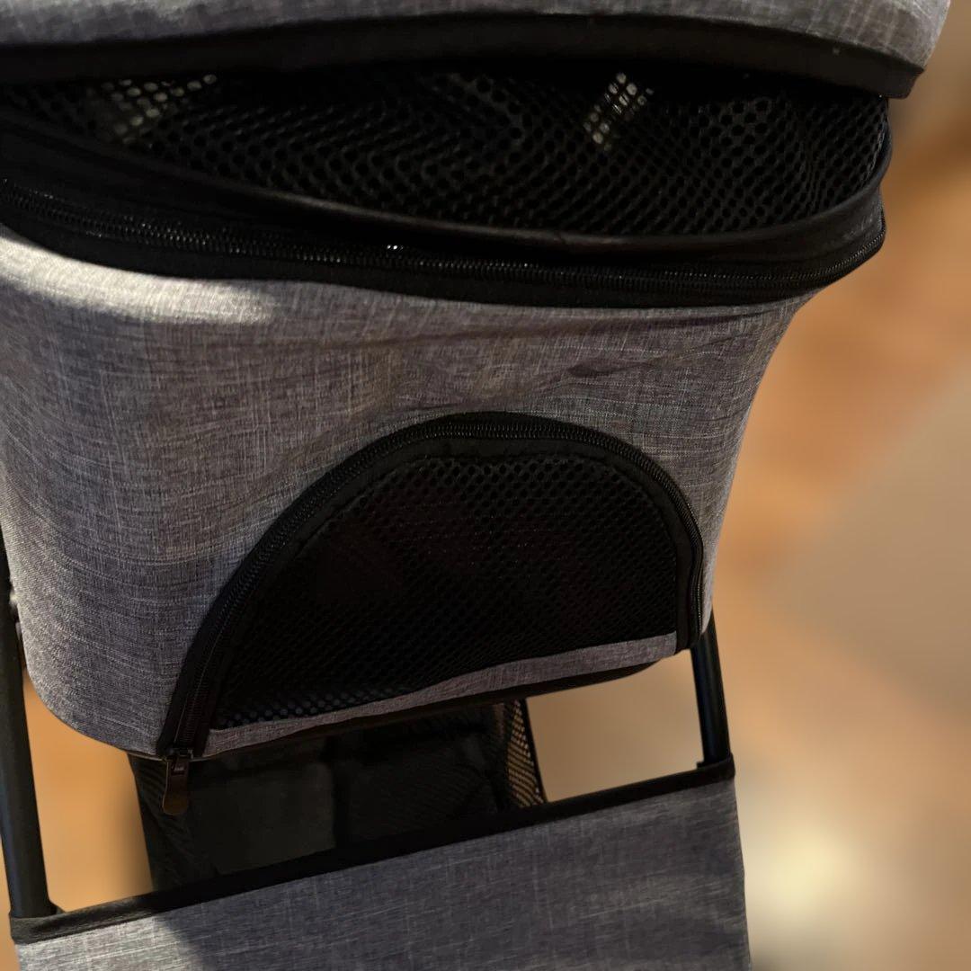 分離型ペットカート取り外し可能 ペット用ベビーカー　グレー　バギー