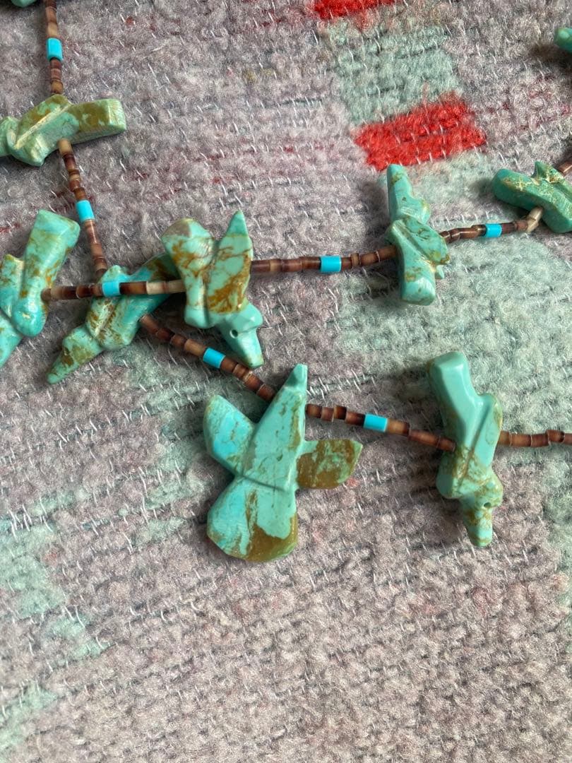 ZUNI 2連 ネックレス 40s ズニ族　ネイティブ ナバホ サンダーバード