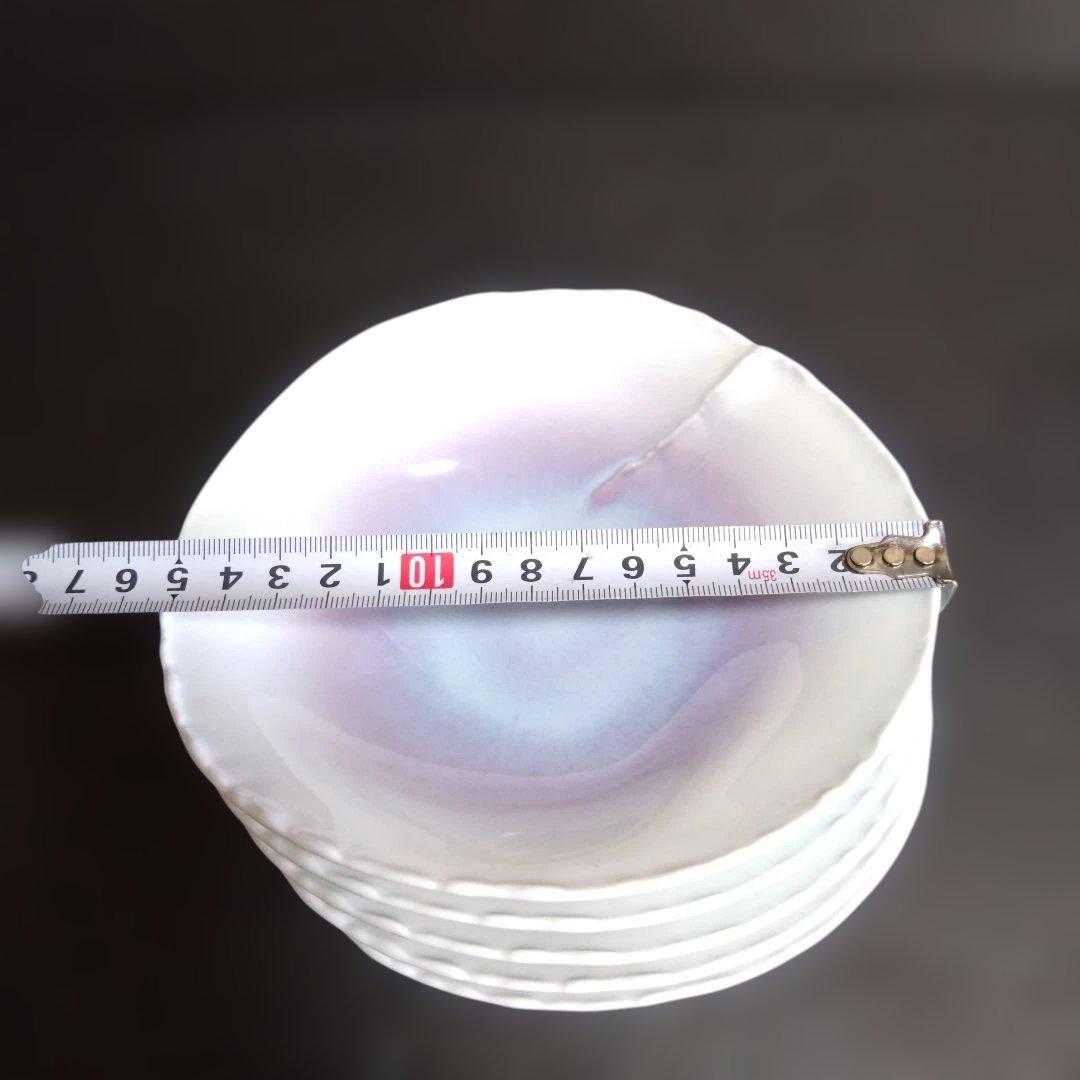 新品 有田焼 藤巻製陶 紫 小鉢５個 継ぎ合わせ 楕円形 取皿