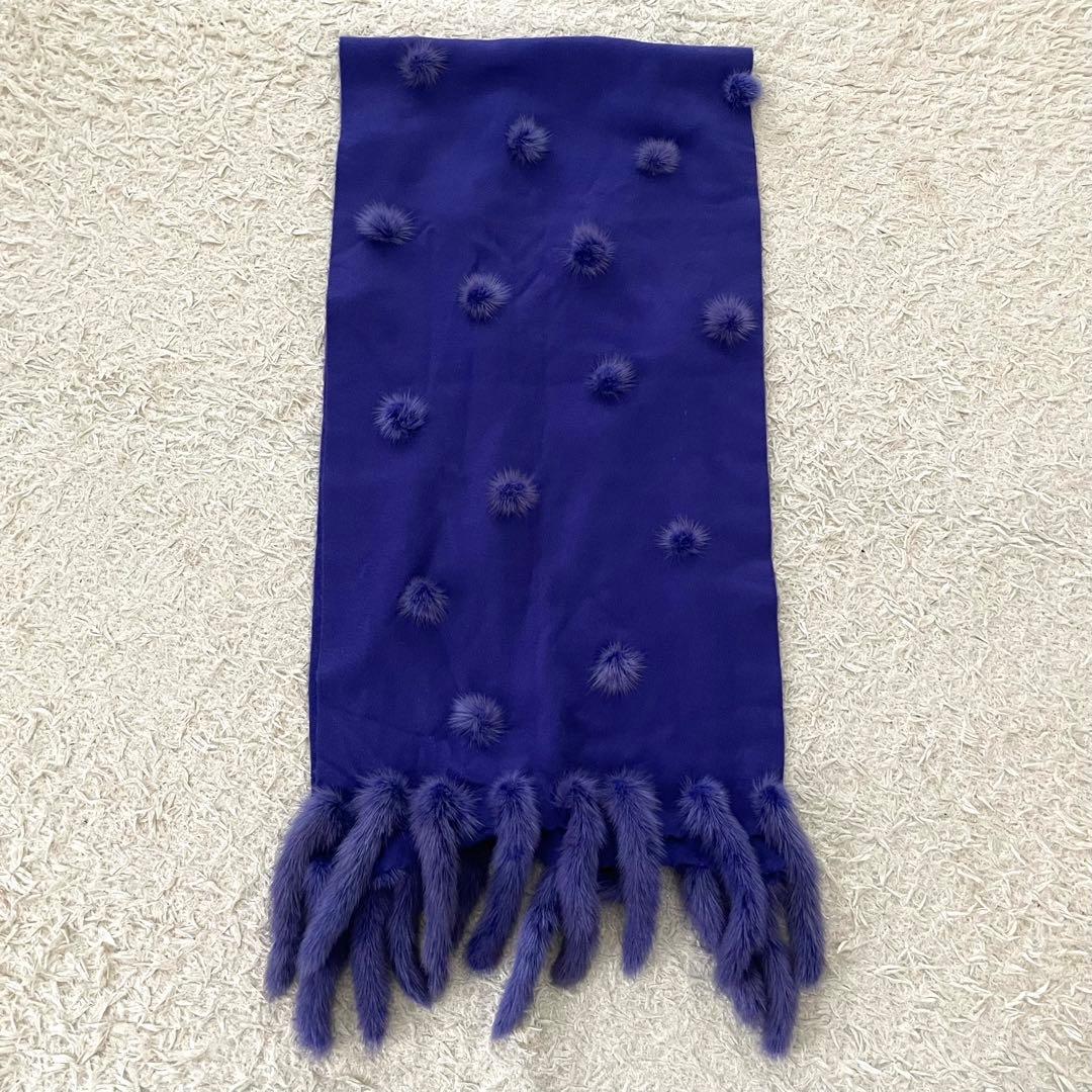 【美品】ロロピアーナ カシミヤ 100% マフラー パープル