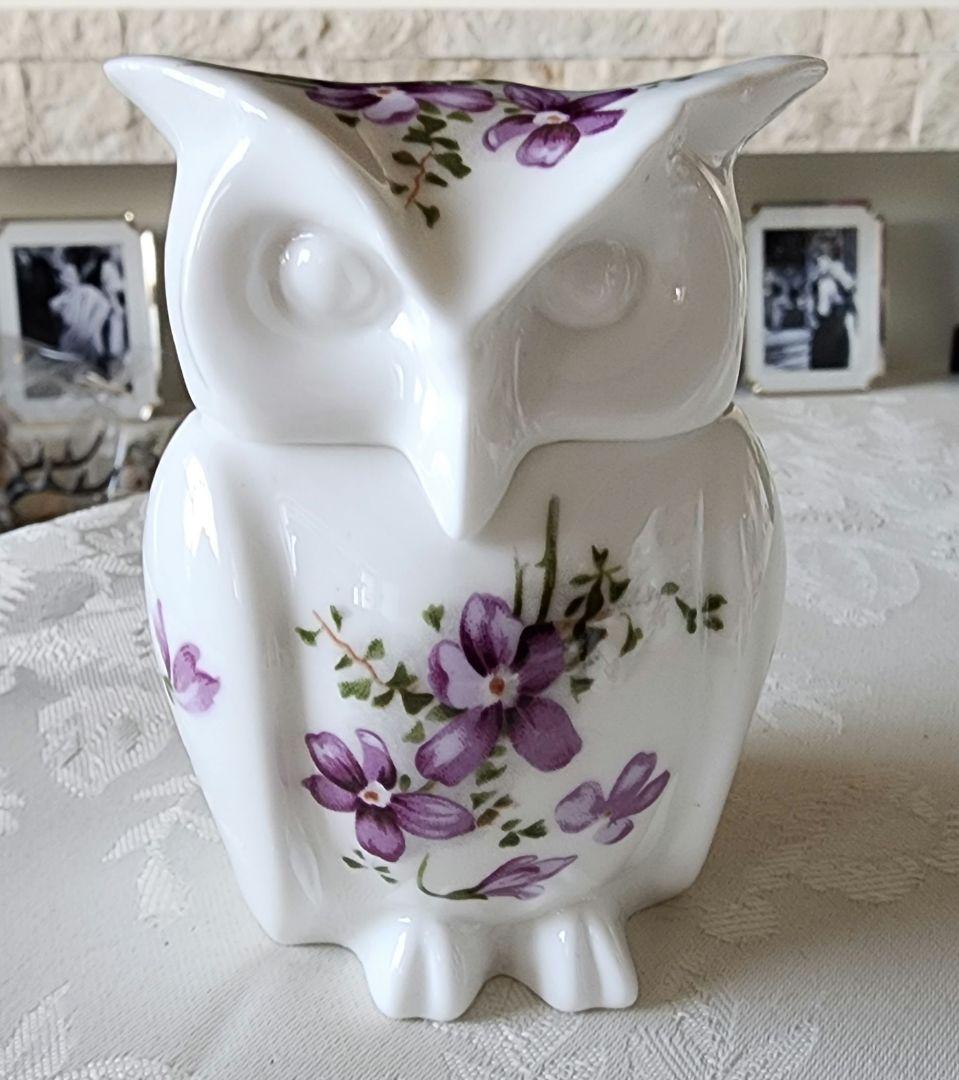 ハマースレイ ⑥ バイオレット フクロウ 爪楊枝入れ アンティーク