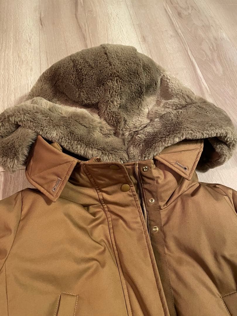 WOOLRICH ウールリッチ ダウンジャケット ロングコートブラウン茶フード